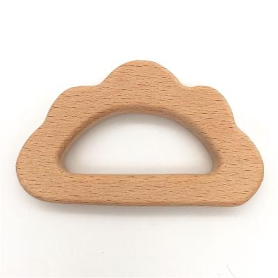 China Baby Teether Ring Pain Relief Nature Wooden Animal Teether Toy Eco-friendly DIY Material for sale