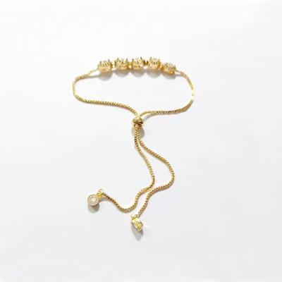 China High Quality New Arrival Fashionable Women Simple Bracelet Gold Plated Eco-friendly Zircon Copper for sale