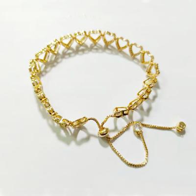 China High Quality Gold Plated Wedding Accessories Shinning Lady Copper Lucky Charm Bracelets for sale