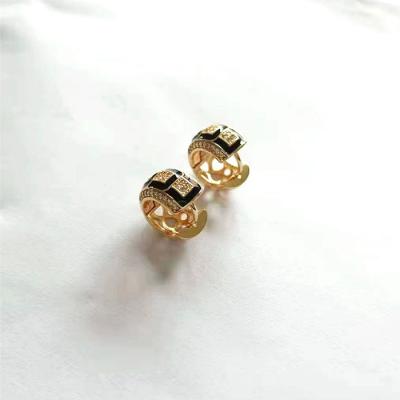 China CLASSIC hot sale creative design drop oil zircon combination 18K gold plated classic circle earrings for sale