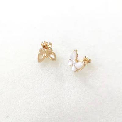 China Fashion Jewelry Hot Selling Hypoallergenic Brass Women's Fashion Butterfly Gold Plated Stud Earrings for sale