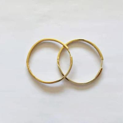 China Trendy Fashion Dot 18 K Gold Plated 40 Mm Large Single Hoop Earrings Brass Jewelry for sale