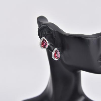 China Fashion Good Selling 18k Gold Jewelry Fashion South Red Drop Earring Korean Design for sale