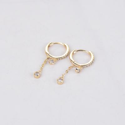 China Fashion Low Price 18k Gold Jewelry Custom Zircon Shape Key Stud Earrings For Women for sale