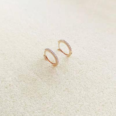 China And Simple Fashion Trendy Style 18K Gold Plated Micro-paved Zircon Exquisite Earrings for sale