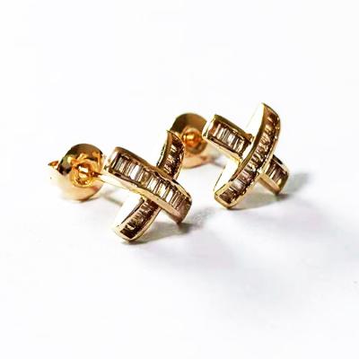 China 2022 Fashion Personality News Cross Earrings Women's Fashion Gold Plated Stud Earrings for sale