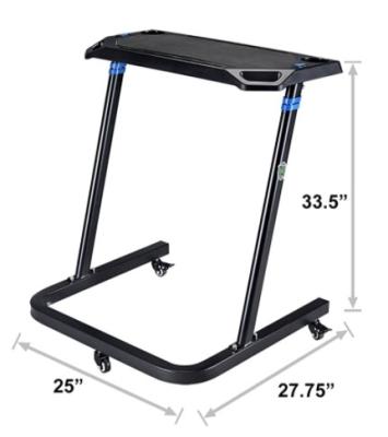 China Steel Tube Standing Table Home Foldable Computer Desk Adjustable For Bicycle And Walking Treadmill for sale