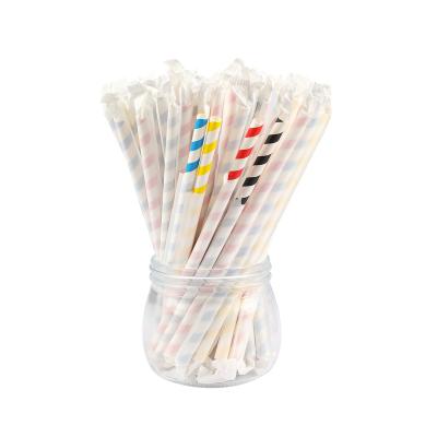 China Bar Accessary Premium Individually Wrapped Bubble Tea Paper Disposable Straws For Holiday Decorations for sale