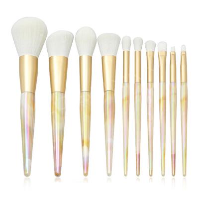 China Angular Blush Custom LOGO 10 Marble Makeup Brush Set Imitation Wool Brush for sale