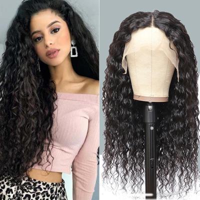 China Brazilian Virgin Human Hair Wig 100 Medium Deep Wave Part Curly Hair Color Color Lace Small Wigs for sale