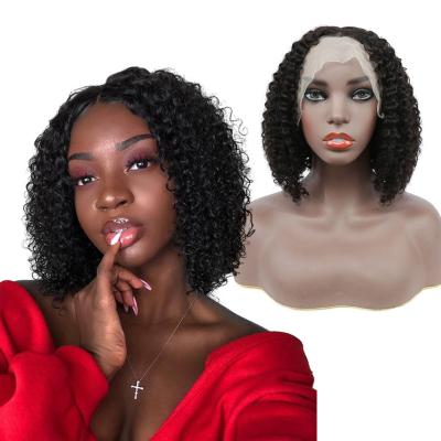 China Deep Wave African Deep Curly Hair Parted In Bobo Lace Set Wig Virgin Hair for sale