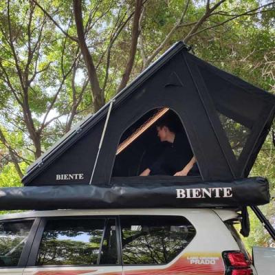 China Outdoor Pop Up Car Rooftop Tent Hard Shell Car Tent 2.3m Telescopic Aluminum Ladder Included for sale