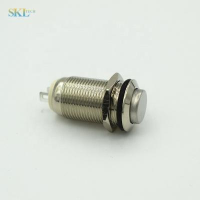 China High quality 12MM high thread self-locking 12MM metal long touch switch metal device ip65 power waterproof power on button for sale