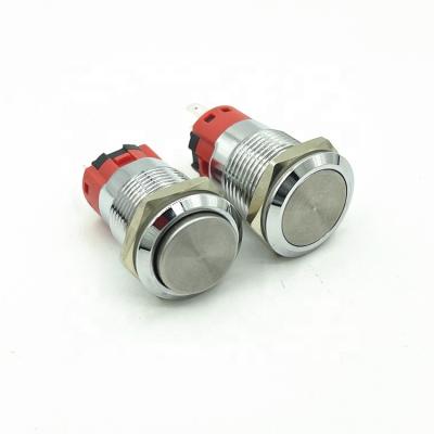 China Durable 304 stainless steel 16MM circular metal switch ip67 self locking 1NO1NC for sale