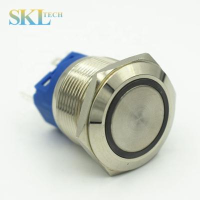 China Economic Type Brass Nickel Plated 22MM Metal Button Switch Momentary With Lamp Head 5 PIN Waterproof Ring Lamp Multicolor Stainless Steel for sale