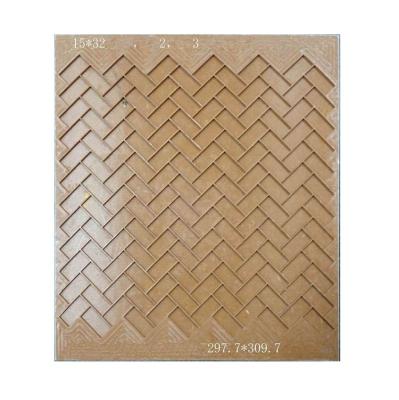 China Plastic Backing Grid Mosaic Herringbone Pattern Lining Mold Mosaic Sticky Panel for sale