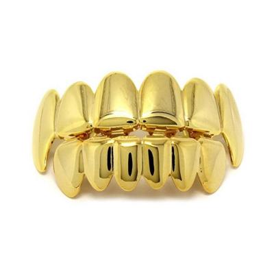 China High Quality Grills Teeth Grillz Hip Hop Gold Plated Gold Teeth Grillz Upper Lower Grill Set for sale