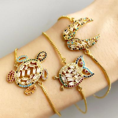 China CLASSIC Fashionable Women Jewelry Zircon Animal Beads Bracelet For Girls for sale