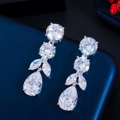 China 2021 CLASSICS newest gold plated zircon drop earrings designs for women for sale