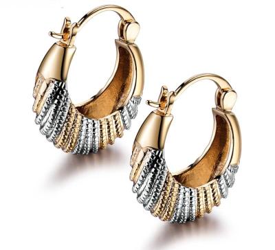 China Wholesale Fashion 18K Gold Filled Small Crystal Circle Copper Plated Earring for sale