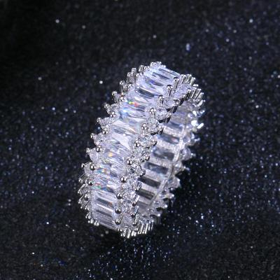 China CLASSIC In Stock Gold Plating Brass White Zirconia Women Rings for sale