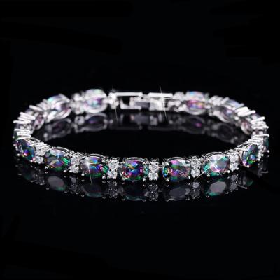 China CLASSIC Wholesale Gold Plated AAA Zircon Round Diamond Cubic Zirconia Bracelet for sale