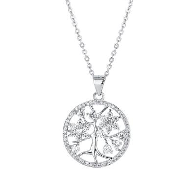 China 2022 Cute Sterling Silver Family Tree Of Life Necklace Pendants Christmas Jewelry Gift For Girls Boys for sale