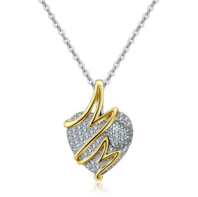 China Silver 925 Necklaces 2019 Gift For Mother 925 Silver Rhinestone Heart Necklaces Pendant for sale