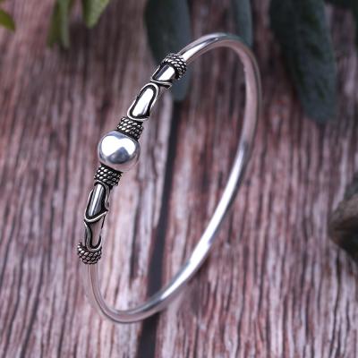 China Men's Bracelets Silver 925 Simple African Thai Silver Bracelets For Women Men for sale