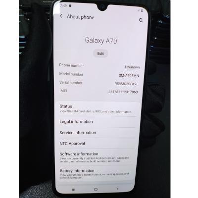 China 2022 Hot Selling Fingerprint (Rear Mounted) Used Original Mobile Cell Phones Cell Phones Good Used For Samsung A70 for sale