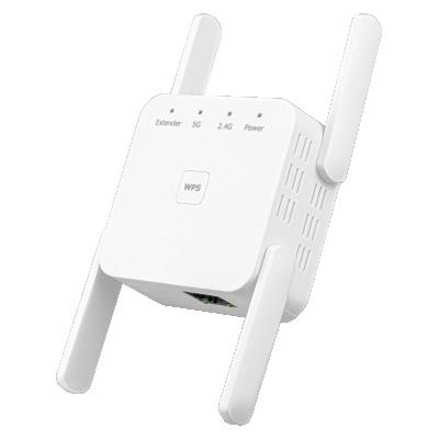 China Dual Band AC 1200Mbps Wifi Repeater WiFi Signal Booster For Internet WiFi Channel Supplement 4 Antennas EP-1203U for sale