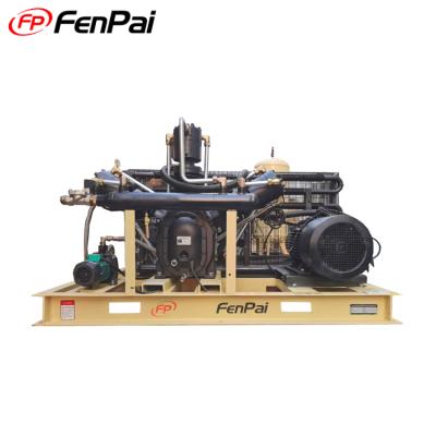 China Fenpai Lubricated Water Compressor Machine 40bar Combined Booster Air Compressor 3 Stage Air Compressor Piston for sale