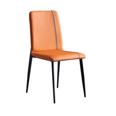 China (Size)Adjustable Luxury Modern Leather Orange Shrimp Dining Reclining Chair Restaurant Dining Chair Dining Furniture for sale