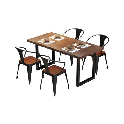 China New Design Adjustable Traditional Restaurant Wooden Soild(Height) Dining Table Set Luxury Dining Table And 4 Chairs For Restaurant for sale