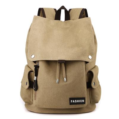 China Portable Custom Retro High Capacity Canvas Breathable Backpack Wear-Resistant Travel Men's Backpacks School Bags for sale