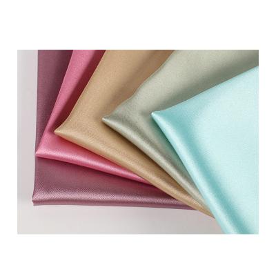 China Good Quality Satin Fabric Waterproof Satin Gift Box Striping Stain Factory Wholesale Satin PA Coated Gift Cloth 100 Polyester Fabric for sale