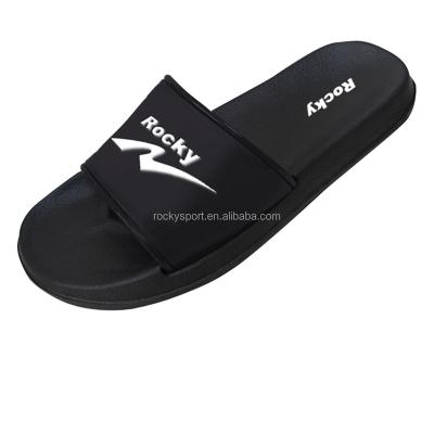 China Custom Logo Black Slide Sandal Men's Black Slide Sandal HT-209771-001 for sale