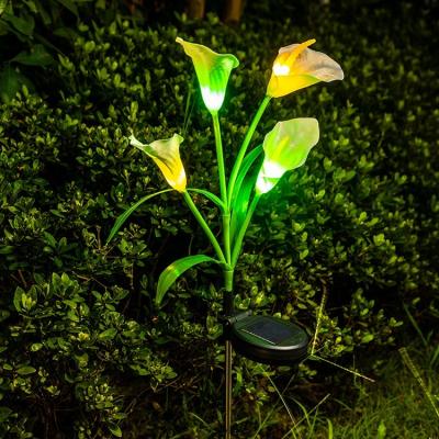 China Garden Waterproof Flower Solar Garden Lamp Patio Lawn Lamp Outdoor Courtyard Led Light Floor Lamp Path Automatic Sensor Auto On Off for sale