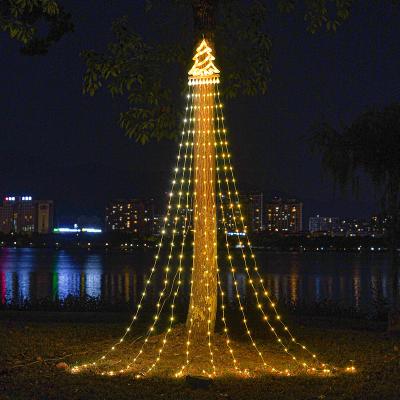 China Waterfall Lights Phone Remote Control Outdoor Yard Usb String Lights Led Waterfall Light Gardening  Decorative Holiday  Hanging Tree Lights for sale