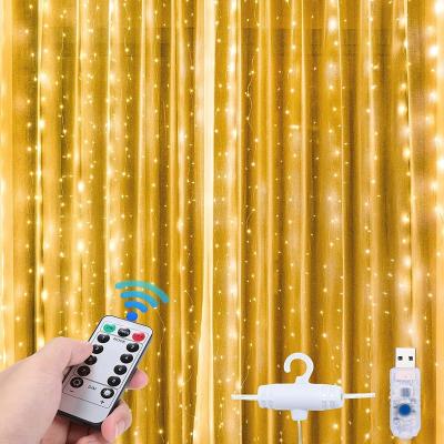 China Modern 8-mode Remote Control Fairy Led String Lights Indoor Curtain Decorative Holiday Home Room Birthday Party Decoration USB/Battery for sale