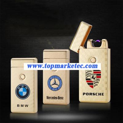 China Car logo lighter USB ARC Pulse Charge Lighters flameless lighter for sale