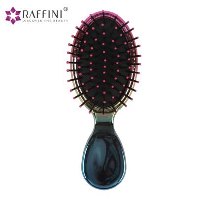 China Rainbow Plated Detangle Palette Mini Paddle Hair Brush for sale