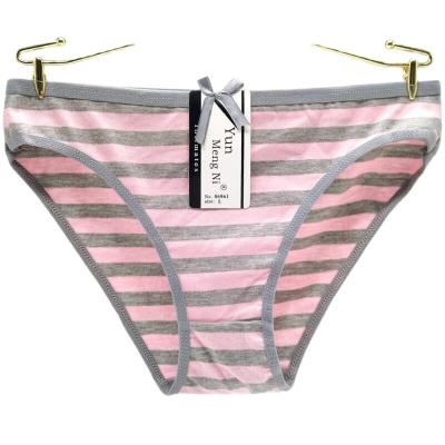 China Spandex/Cotton Bikini Style Stripe Printed Cotton Cheeky Hipster Panties For Women for sale