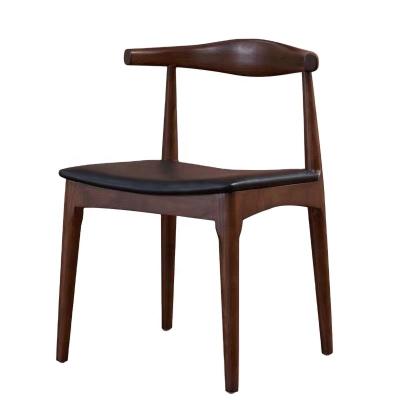 China Modern Dining Chair Solid Wood Frame Upholstered Seat And Cow Horn Back Wholesale Ash Chair for sale