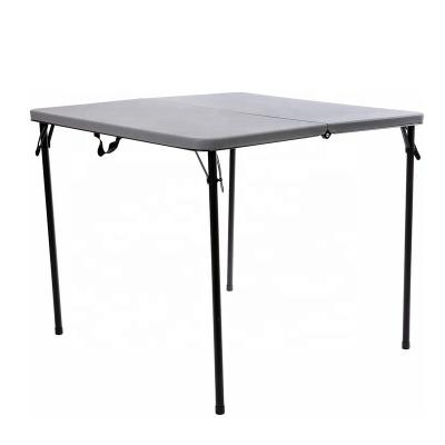 China Gray Color Popular Adjustable Hot Sale HDPE Plastic Folding Picnic Dining Table Top (Size) With Steel Frame For Outdoor Events for sale