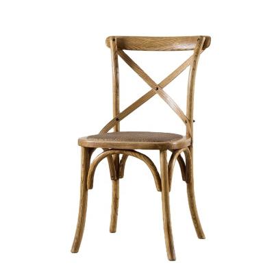 China Wholesale High Quality Hotel Cross X Back Chair Wooden Crossback Wedding Chairs Rentals For Events Party Banquet for sale