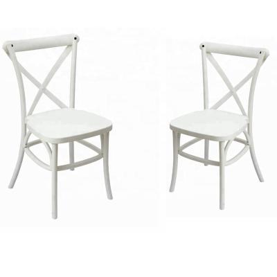 China Super Comfortable Resin Cross Back Outdoor Dining Chairs for sale