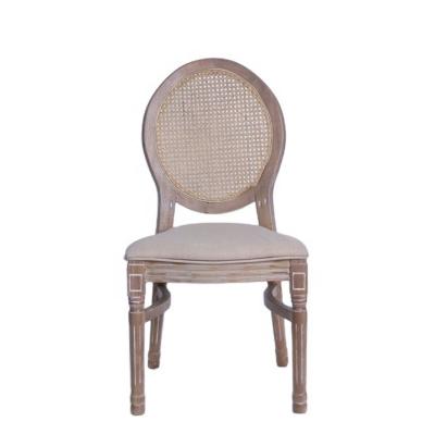 China M Furniture Stackable Rental Louis Ghost Chairs With Remove Solid Wood Soft Cooling Cushion for sale