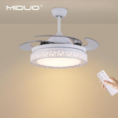 China Modern Ceiling Fan With Light 36W Dimmable LED Remote Control Modern Ceiling Fan Light for sale