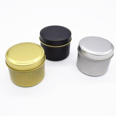 China Morden 2 oz Custom Printed Metal Seamless Candles Tin Empty Containers Travel Tin Jars Matte Black Candle Tins Scented Tinplate Candle for sale